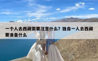 一个人去西藏需要注意什么？独自一人去西藏要准备什么