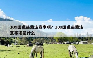 109国道进藏注意事项？109国道进藏注意事项是什么