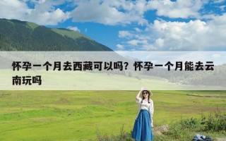 怀孕一个月去西藏可以吗？怀孕一个月能去云南玩吗