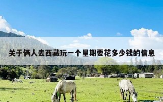 关于俩人去西藏玩一个星期要花多少钱的信息
