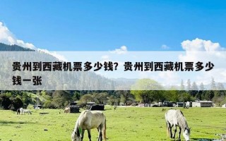 贵州到西藏机票多少钱？贵州到西藏机票多少钱一张