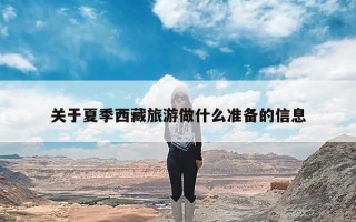 关于夏季西藏旅游做什么准备的信息