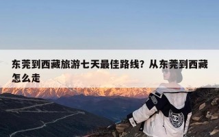 东莞到西藏旅游七天最佳路线？从东莞到西藏怎么走