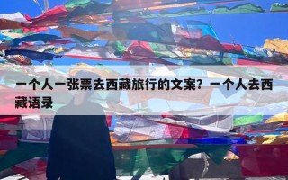 一个人一张票去西藏旅行的文案？一个人去西藏语录