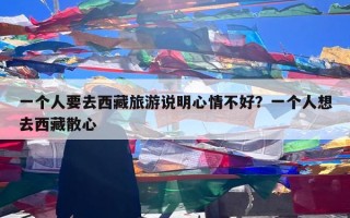 一个人要去西藏旅游说明心情不好？一个人想去西藏散心