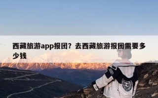 西藏旅游app报团？去西藏旅游报团需要多少钱