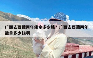 广西去西藏两年能拿多少钱？广西去西藏两年能拿多少钱啊