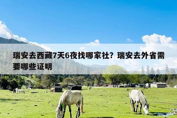 瑞安去西藏7天6夜找哪家社?瑞安去外省需要哪些证明